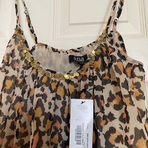 a.n.a Leopard Print Camisole with Gold Accents